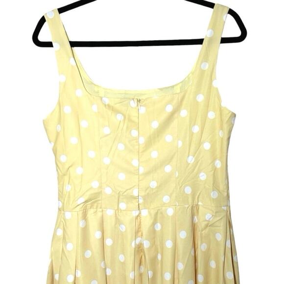 NWOT SHEIN Women’s Polka Dot Sleeveless Midi Dress Yellow/White Size M/L - Picture 6 of 8